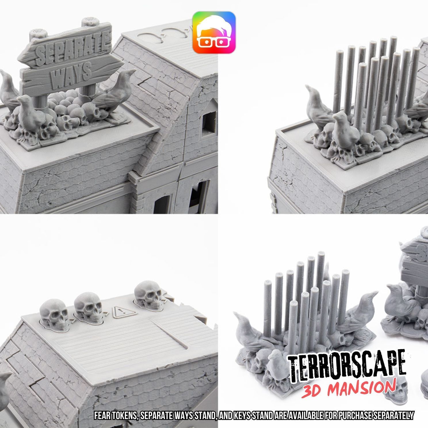 Fear tokens keys and separate ways stands for Terrorscape 3D print model_7