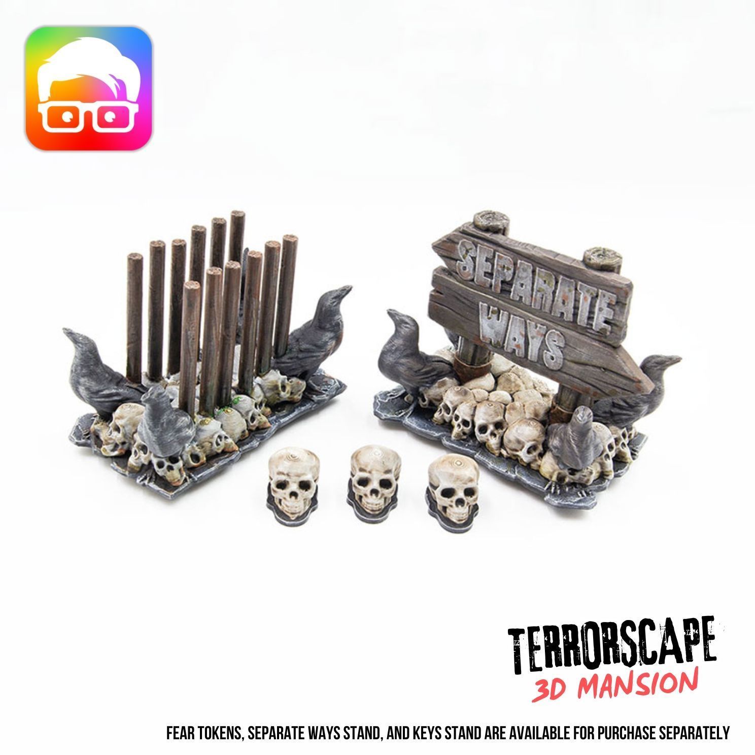 Fear tokens keys and separate ways stands for Terrorscape 3D print model_6