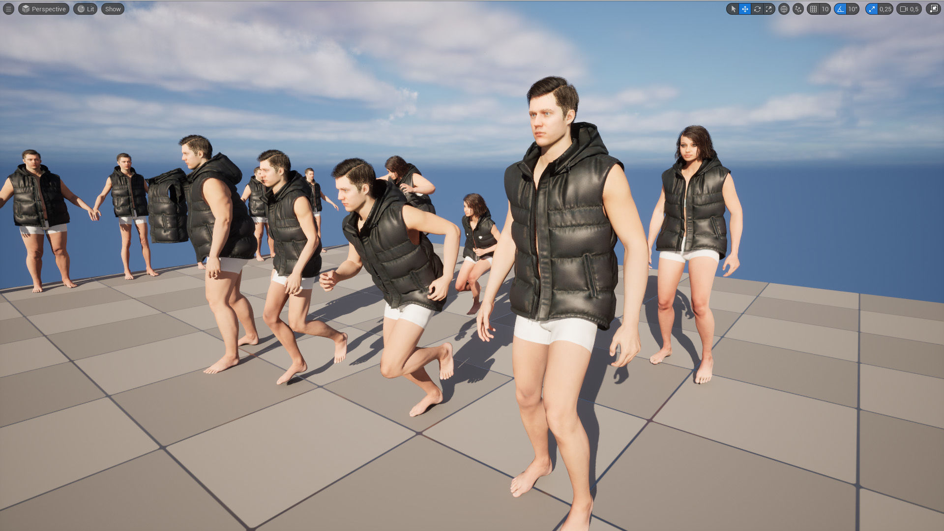 Jacket 65 - All MH Bodies - UE5 Skeletons - Rigged Low-poly 3D model_14
