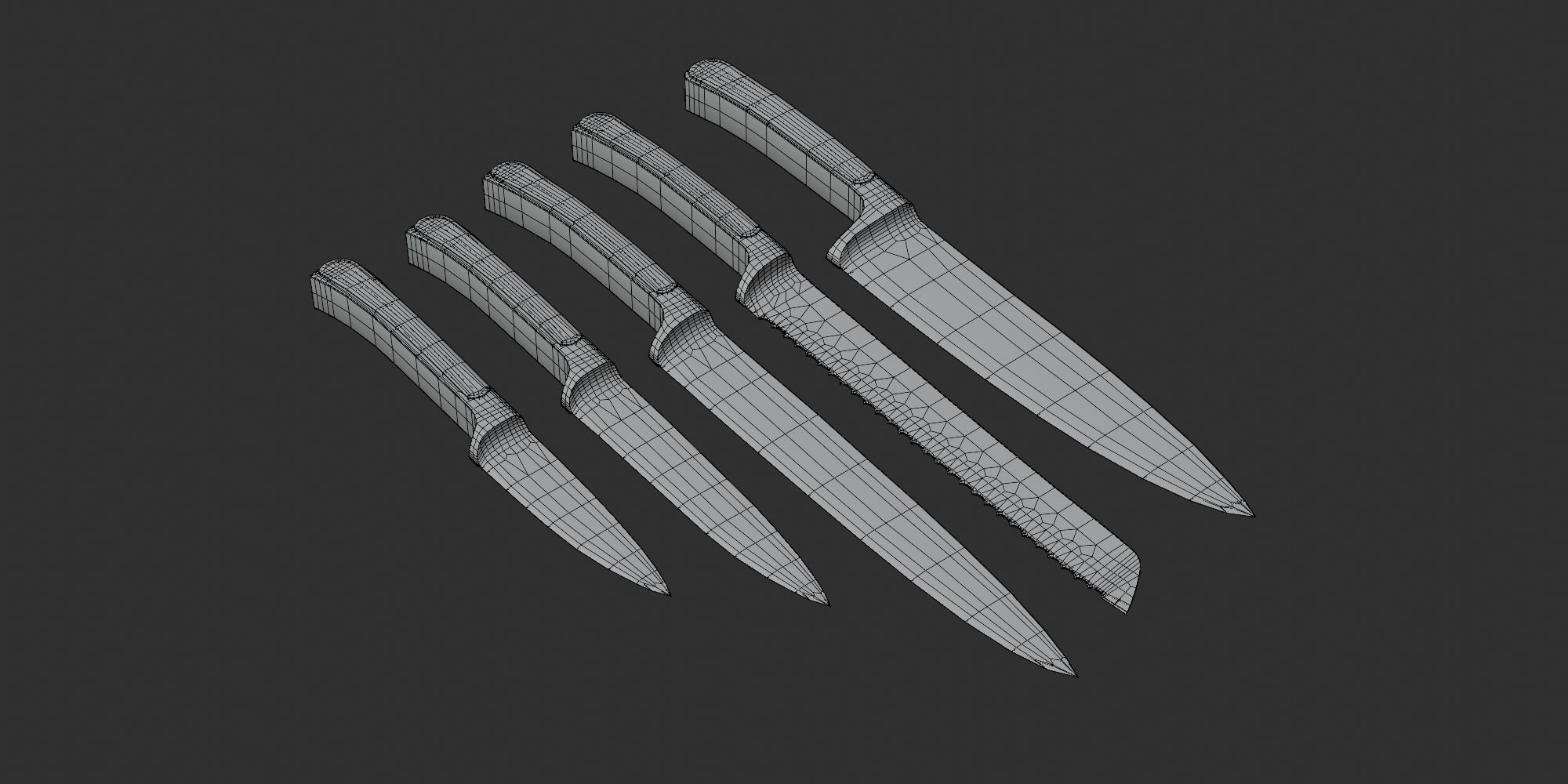 Knife Set 3D model_6