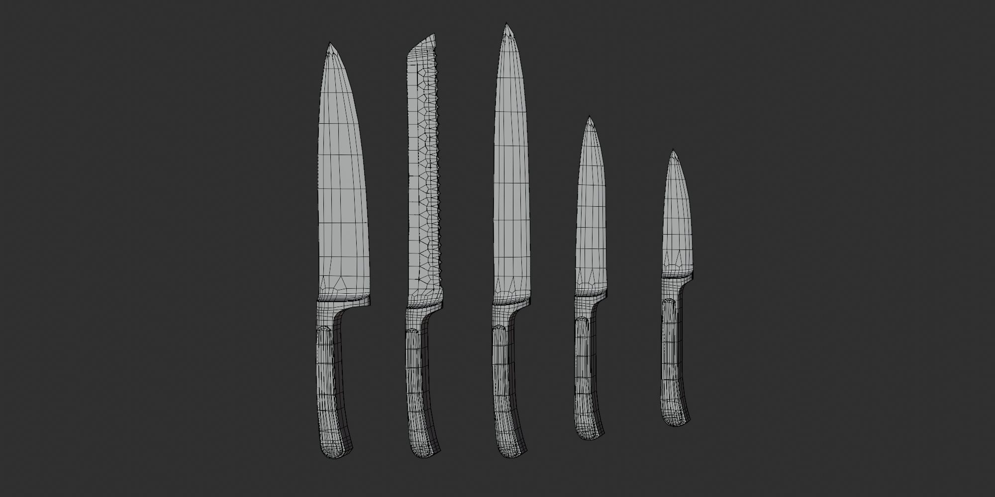 Knife Set 3D model_10