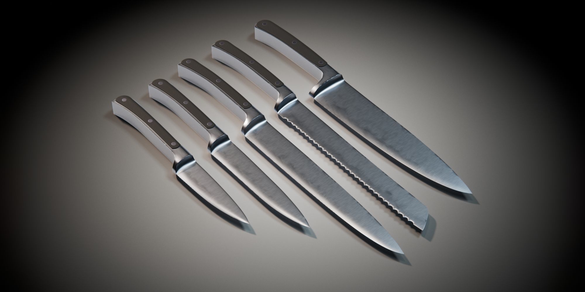 Knife Set 3D model_5
