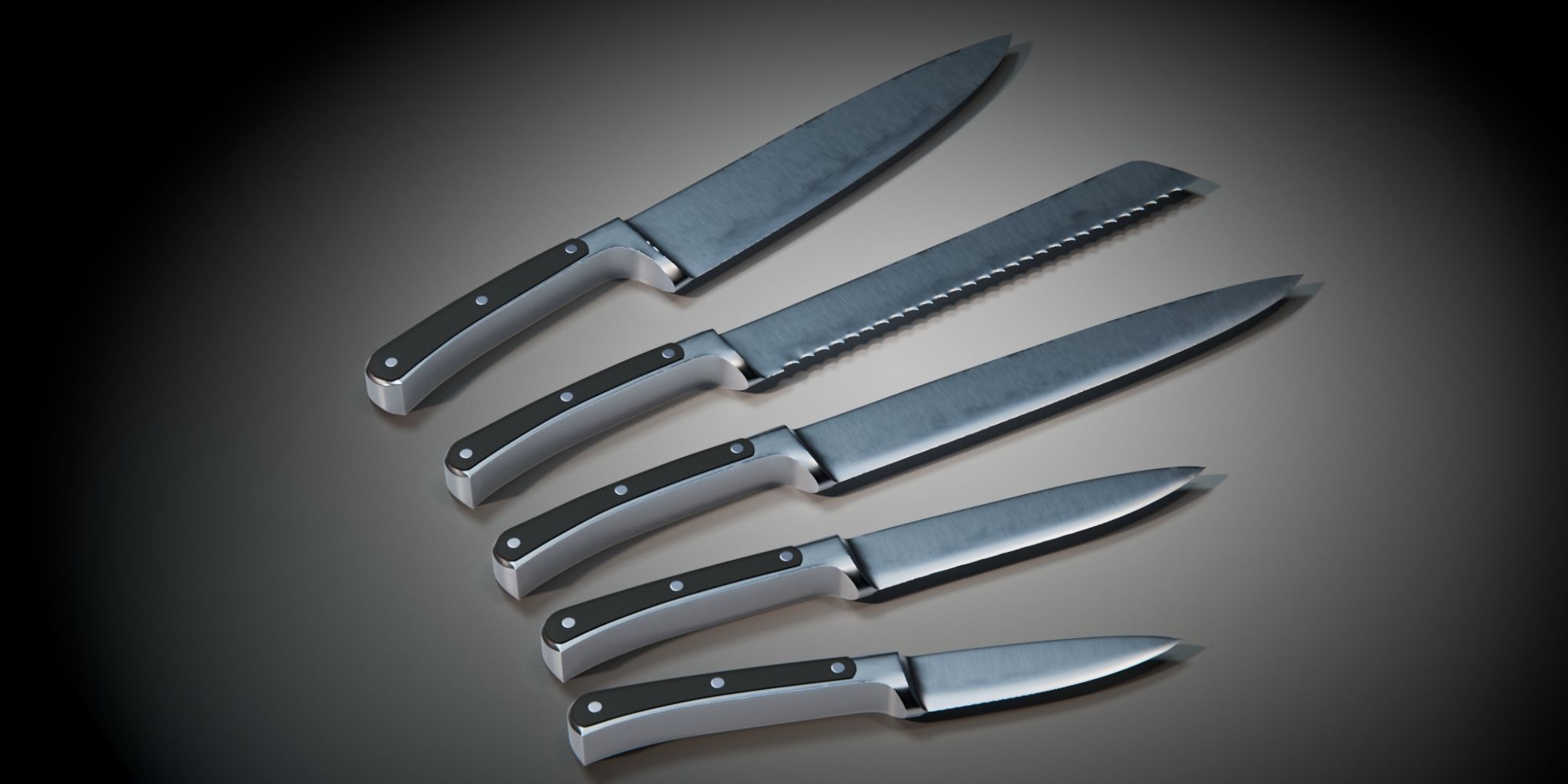 Knife Set 3D model_7