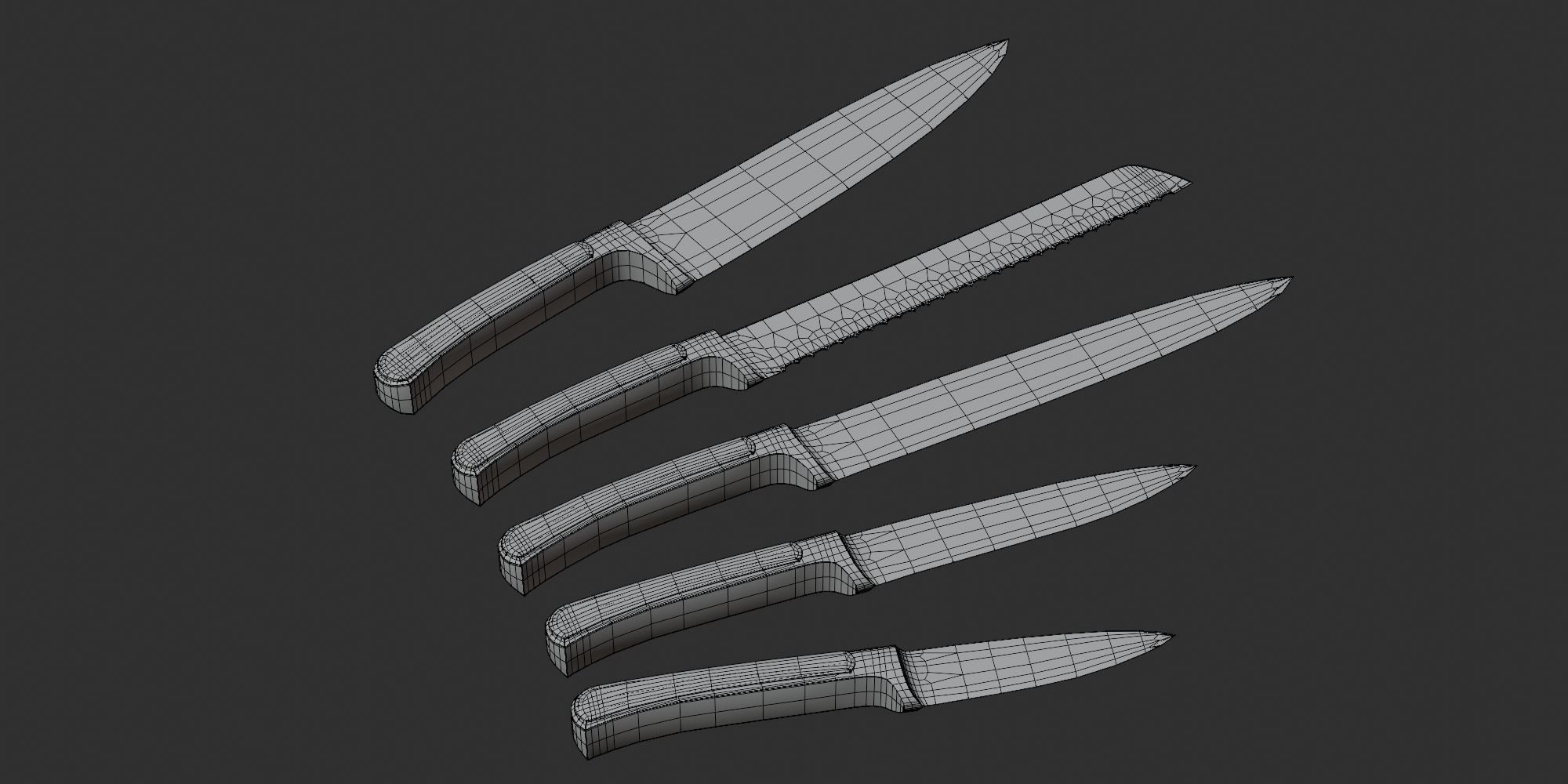 Knife Set 3D model_8