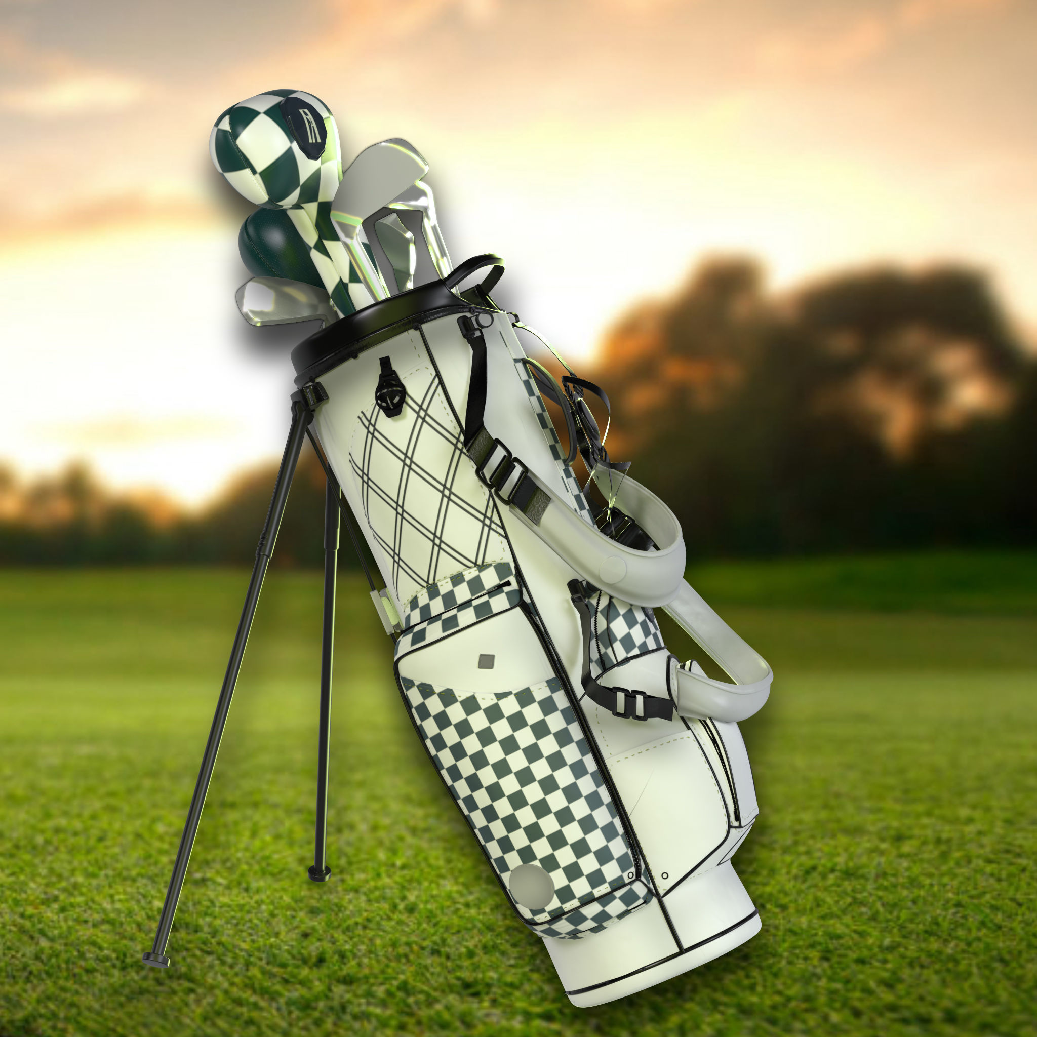 Gold Bag 3D Model PBR Textures Render 3D model_4