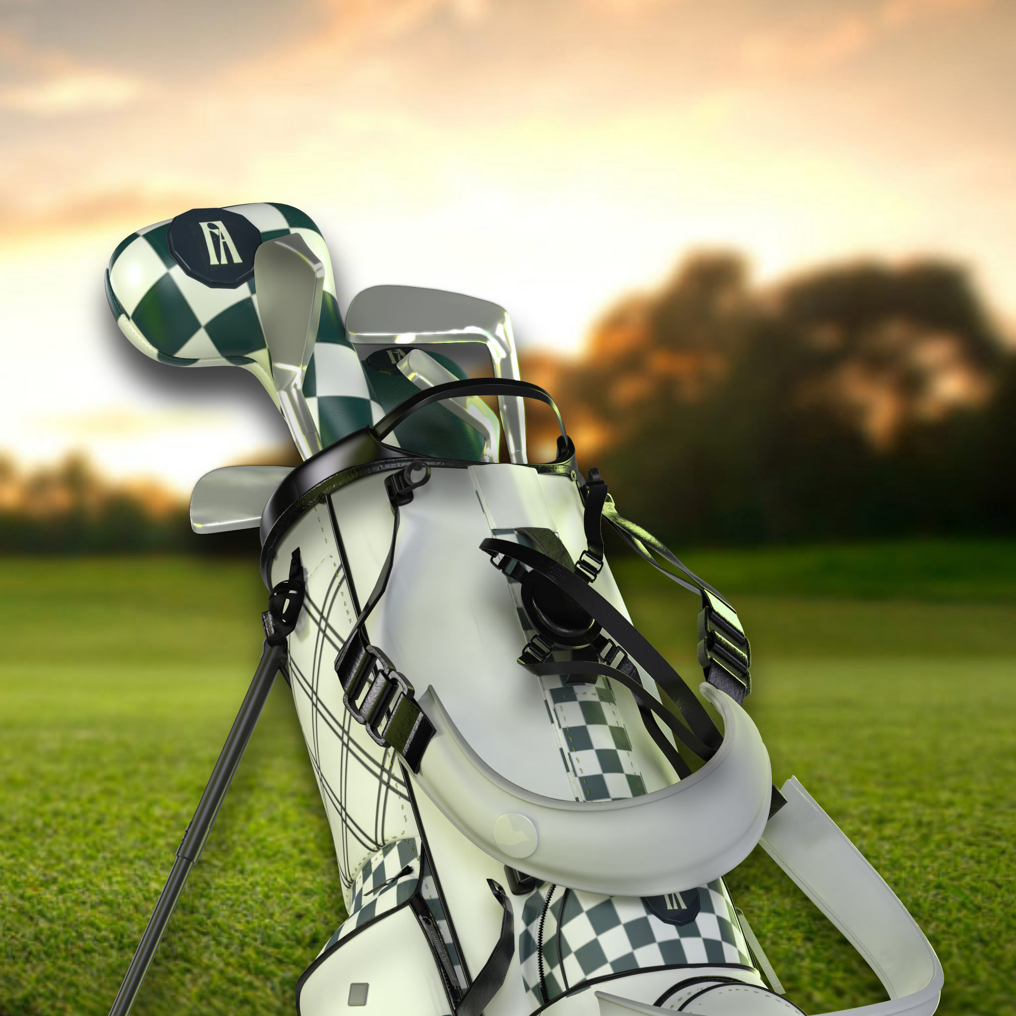 Gold Bag 3D Model PBR Textures Render 3D model_5