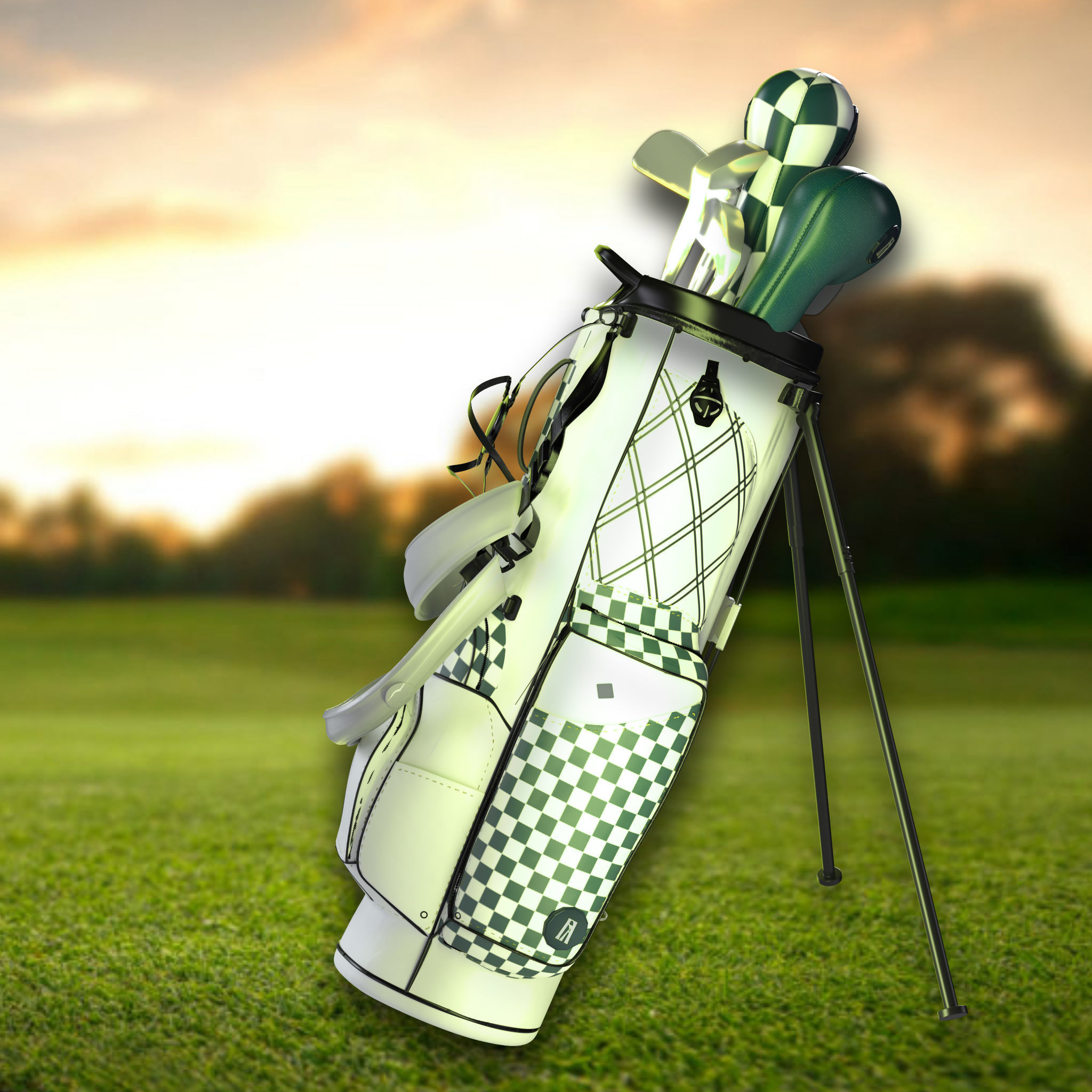 Gold Bag 3D Model PBR Textures Render 3D model_2