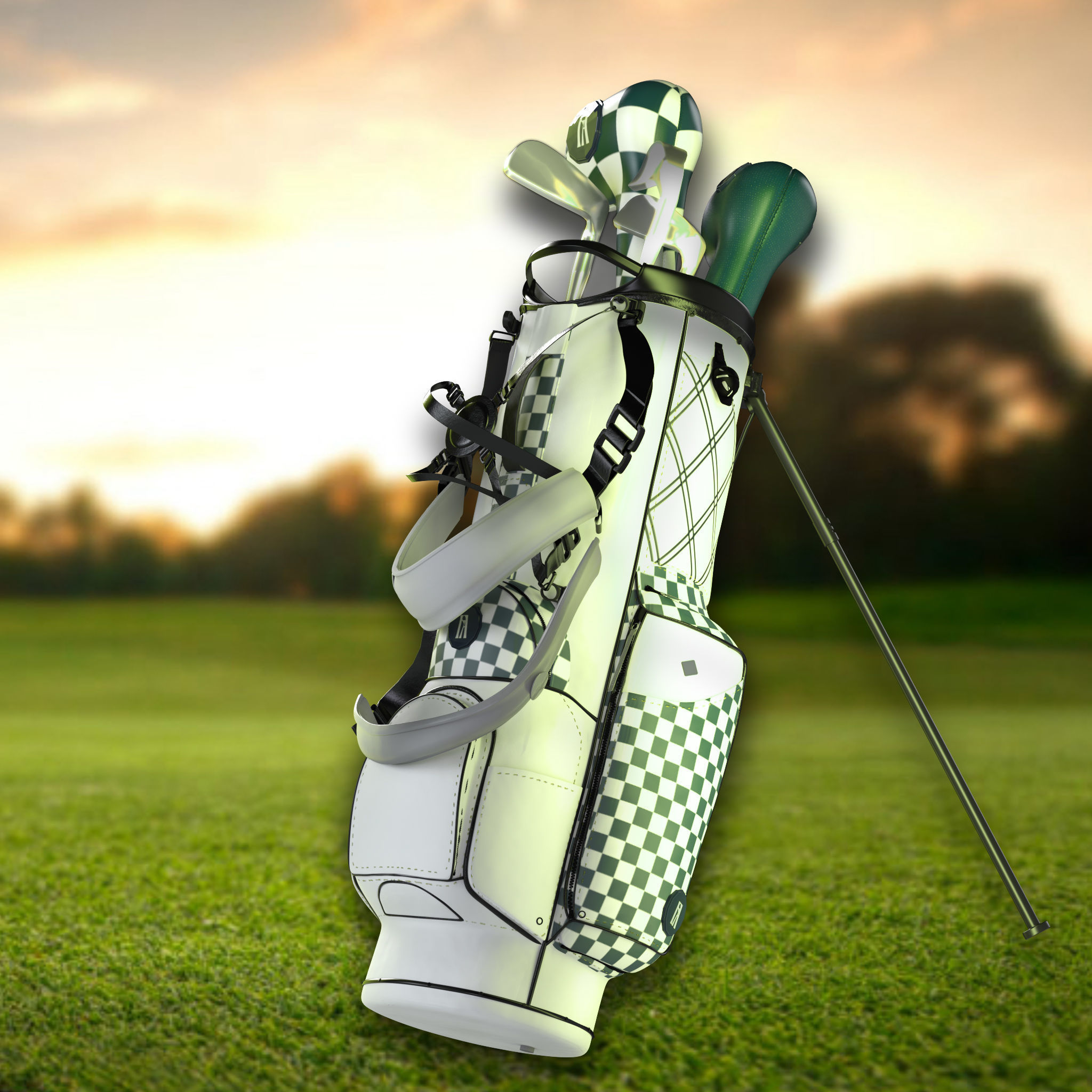 Gold Bag 3D Model PBR Textures Render 3D model_1