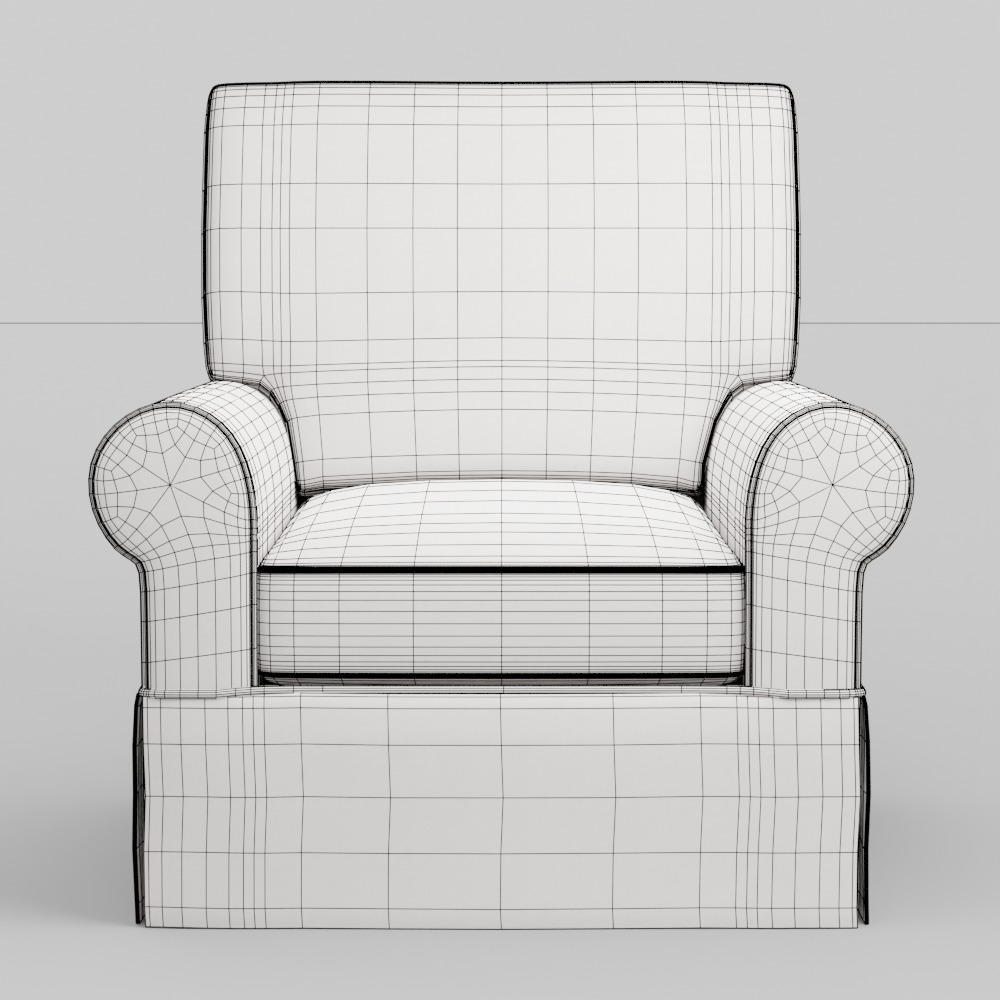 Glider Swivel Glider Upholstery Slipcover 3D model_1