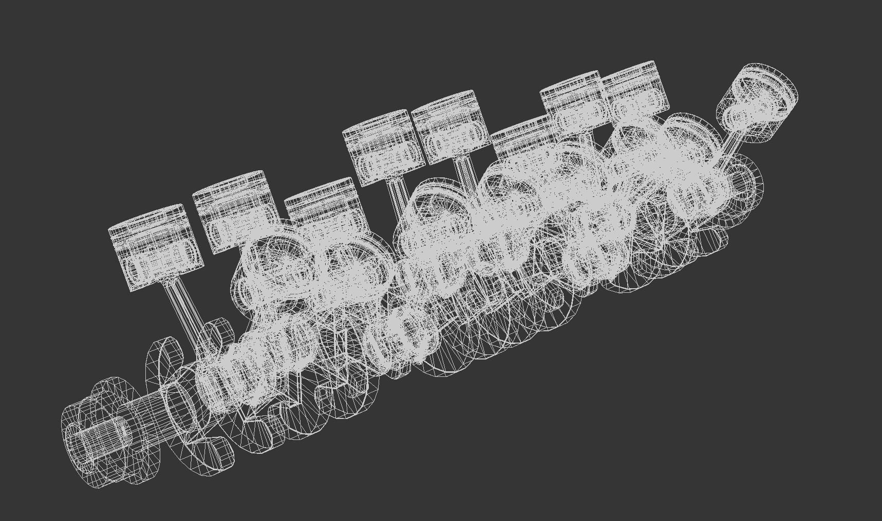 Animated Crankshaft Low-poly 3D model_1