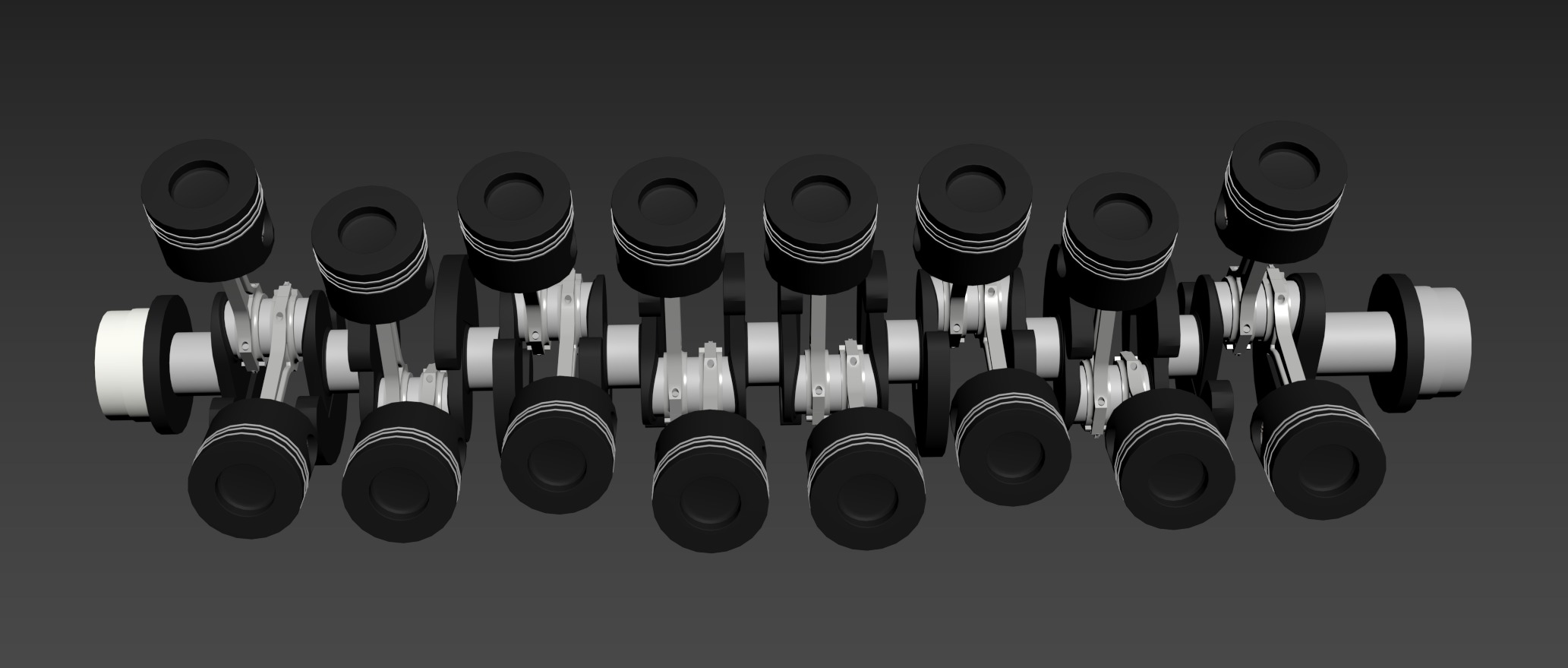 Animated Crankshaft Low-poly 3D model_3