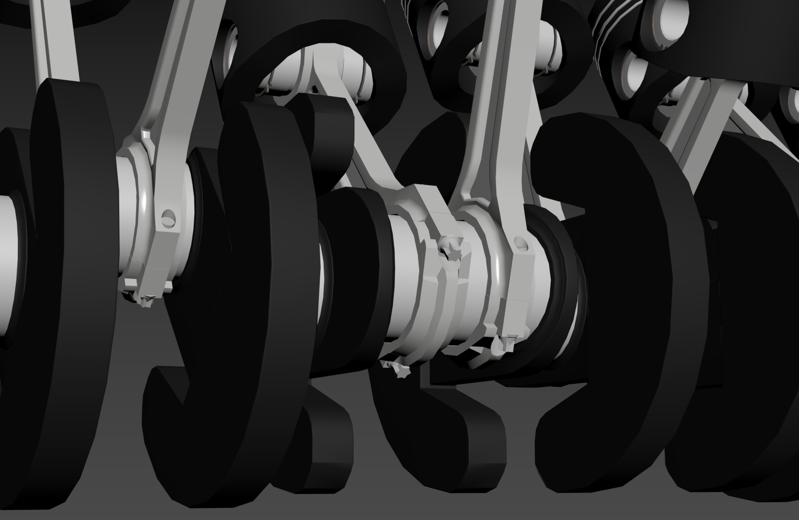 Animated Crankshaft Low-poly 3D model_2