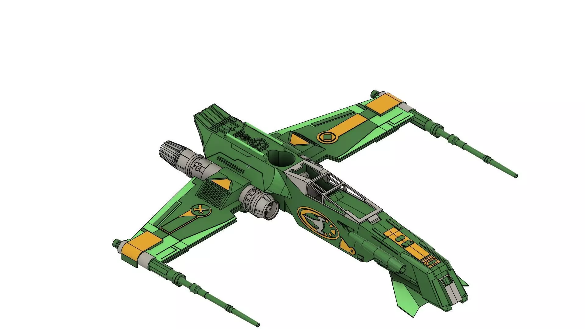 star wars resistance Green Ace full set 3D print model