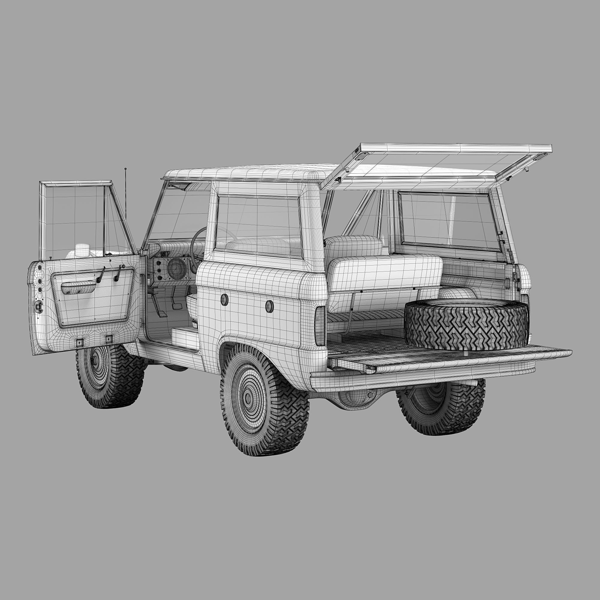 Ford bronco 1966 3D model_79