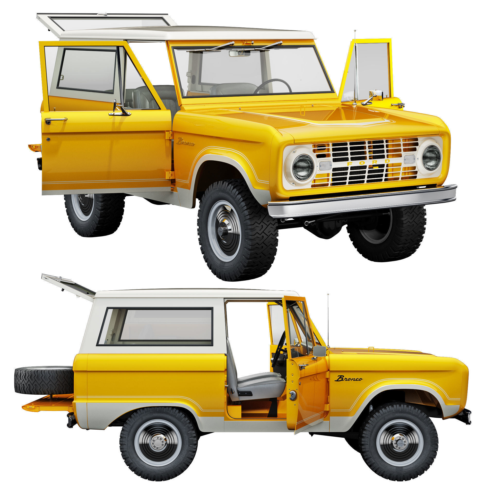 Ford bronco 1966 3D model_20