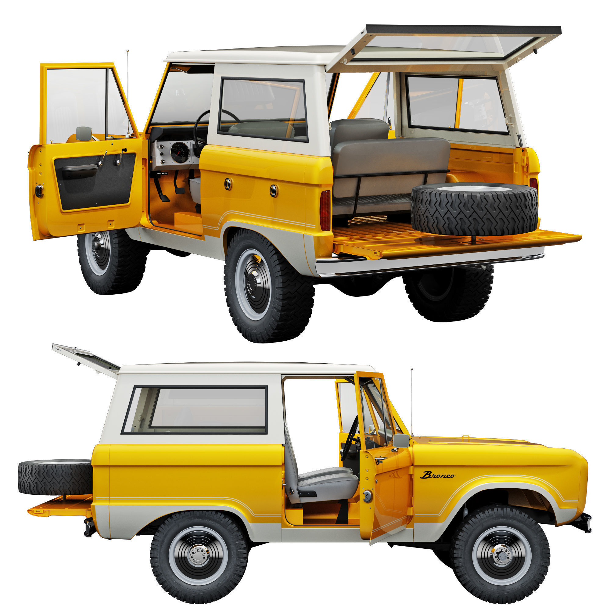 Ford bronco 1966 3D model_21