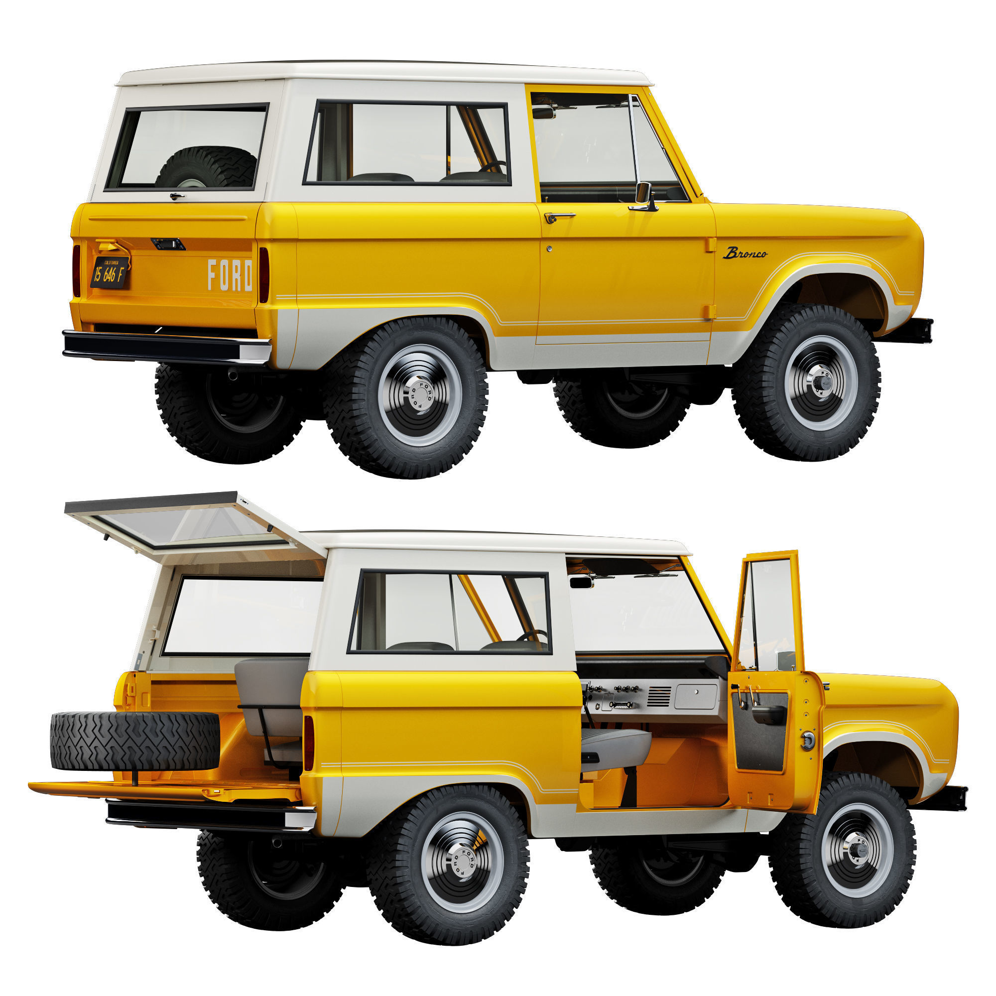 Ford bronco 1966 3D model_19