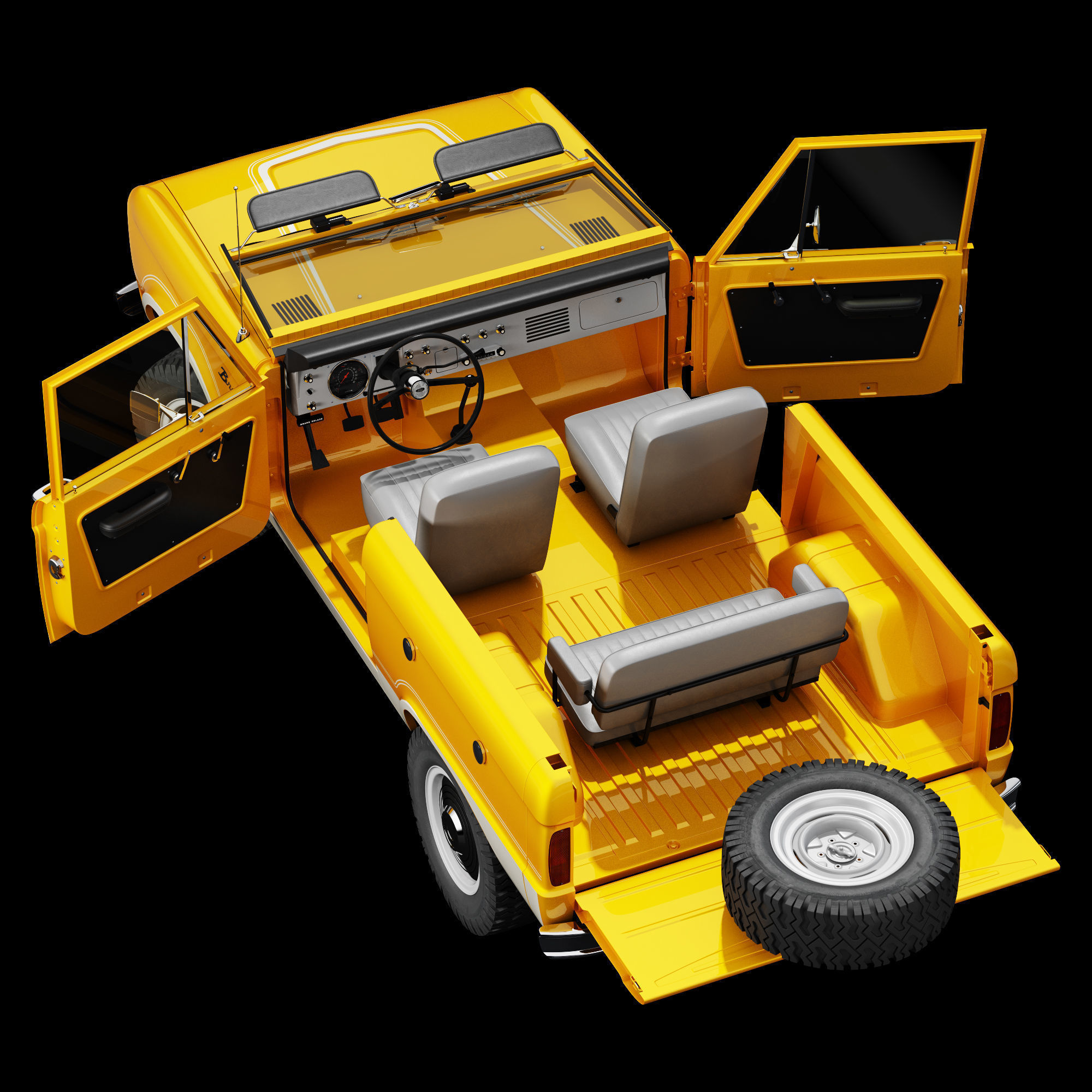 Ford bronco 1966 3D model_66