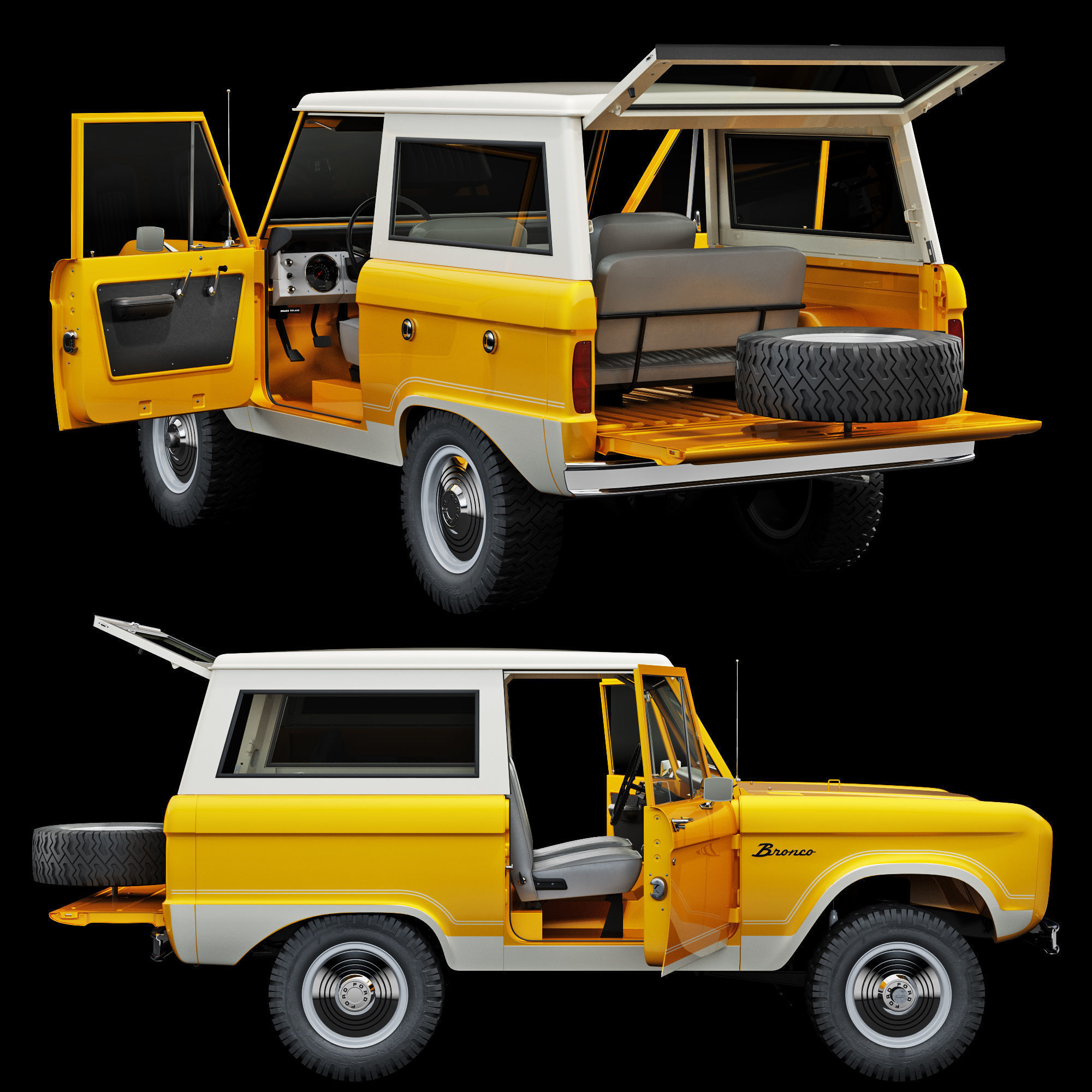 Ford bronco 1966 3D model_57