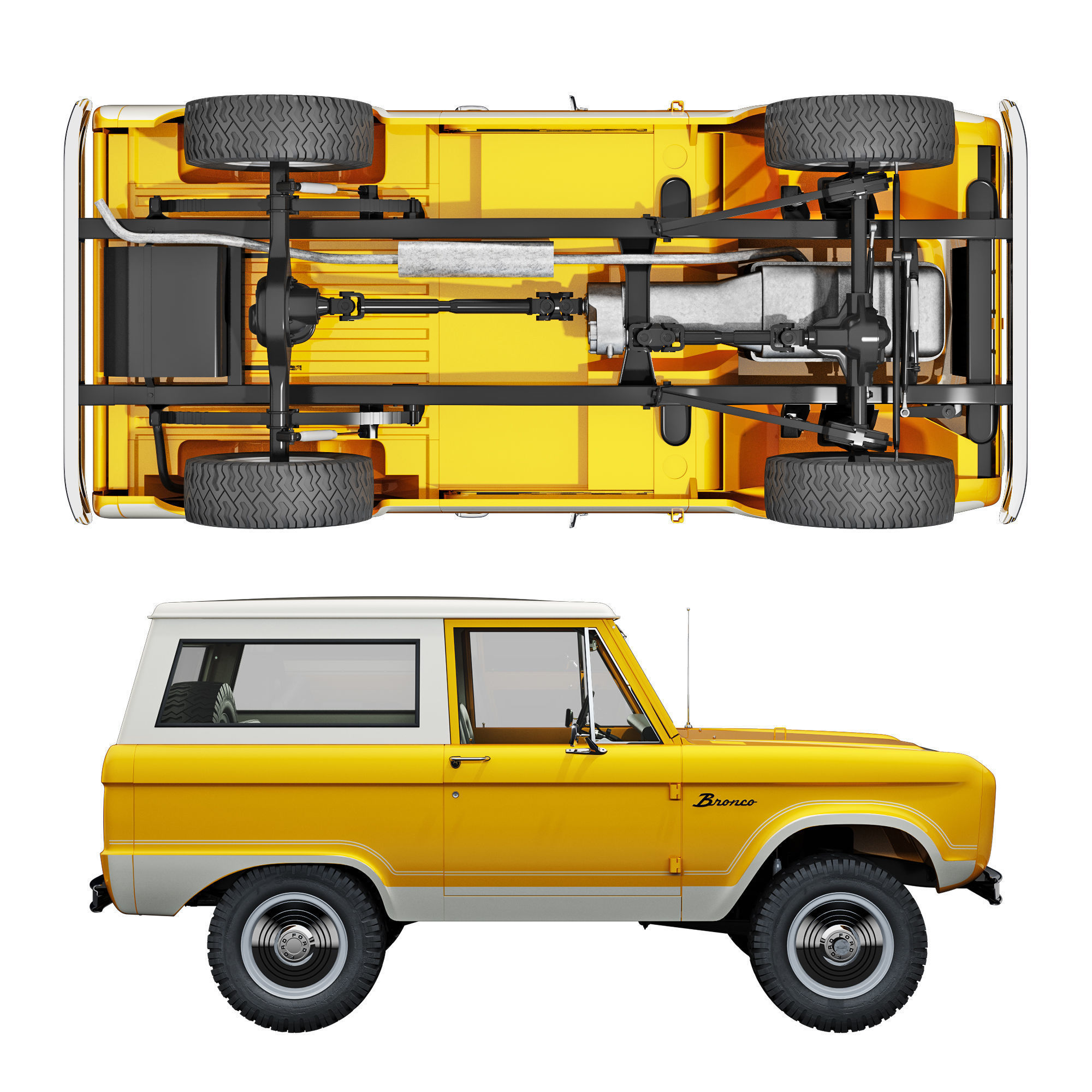 Ford bronco 1966 3D model_13