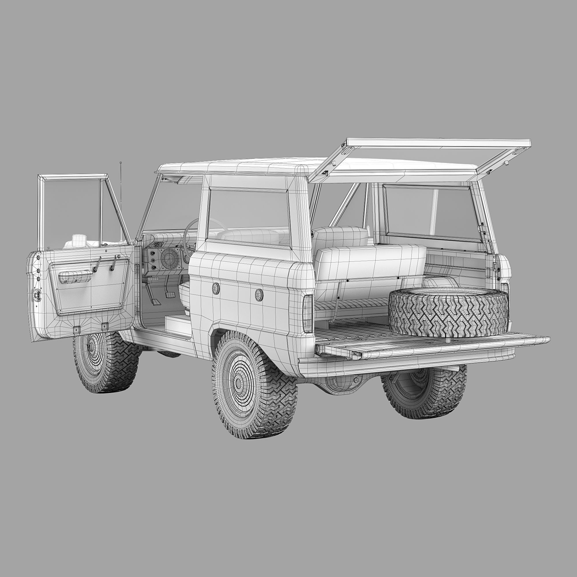 Ford bronco 1966 3D model_77