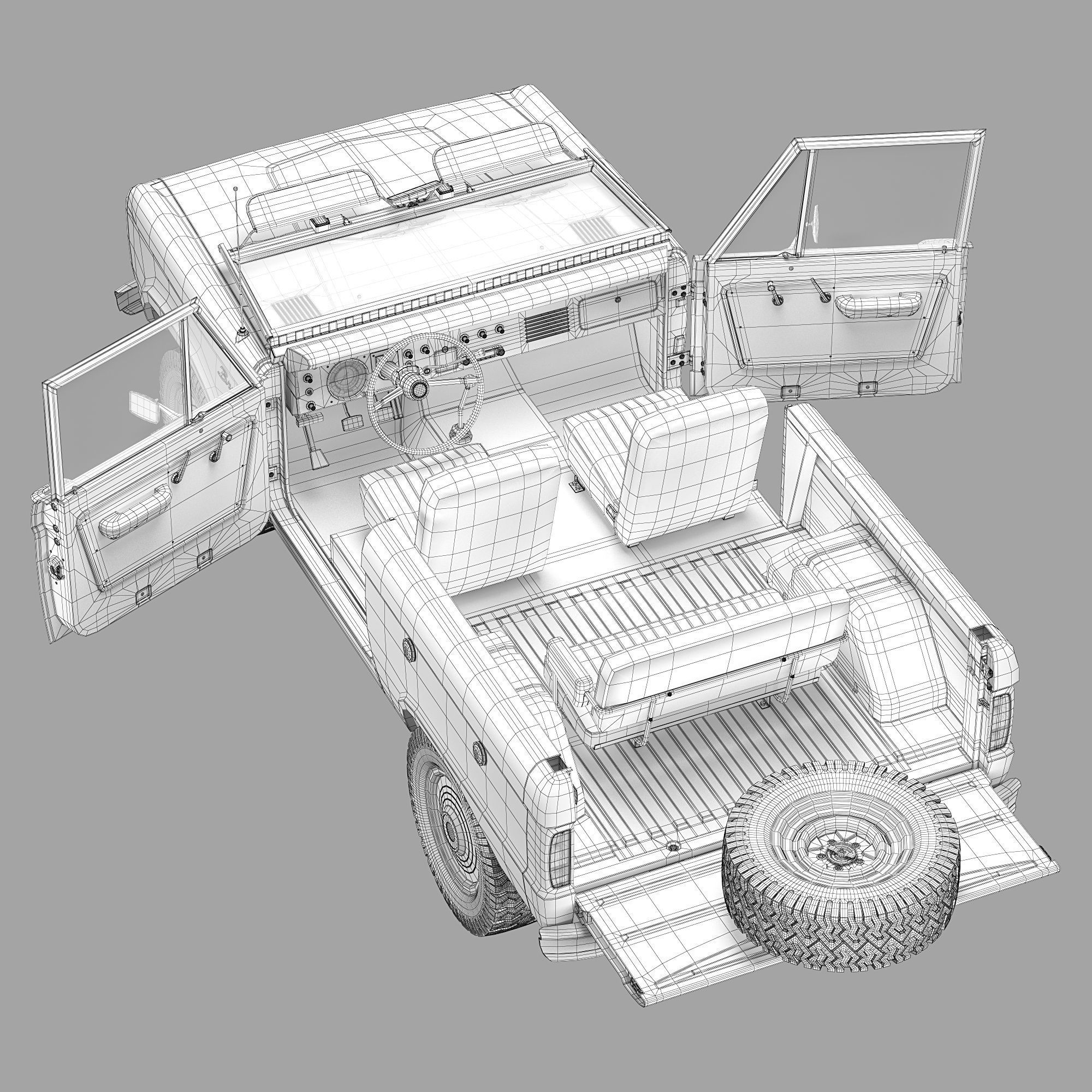 Ford bronco 1966 3D model_80