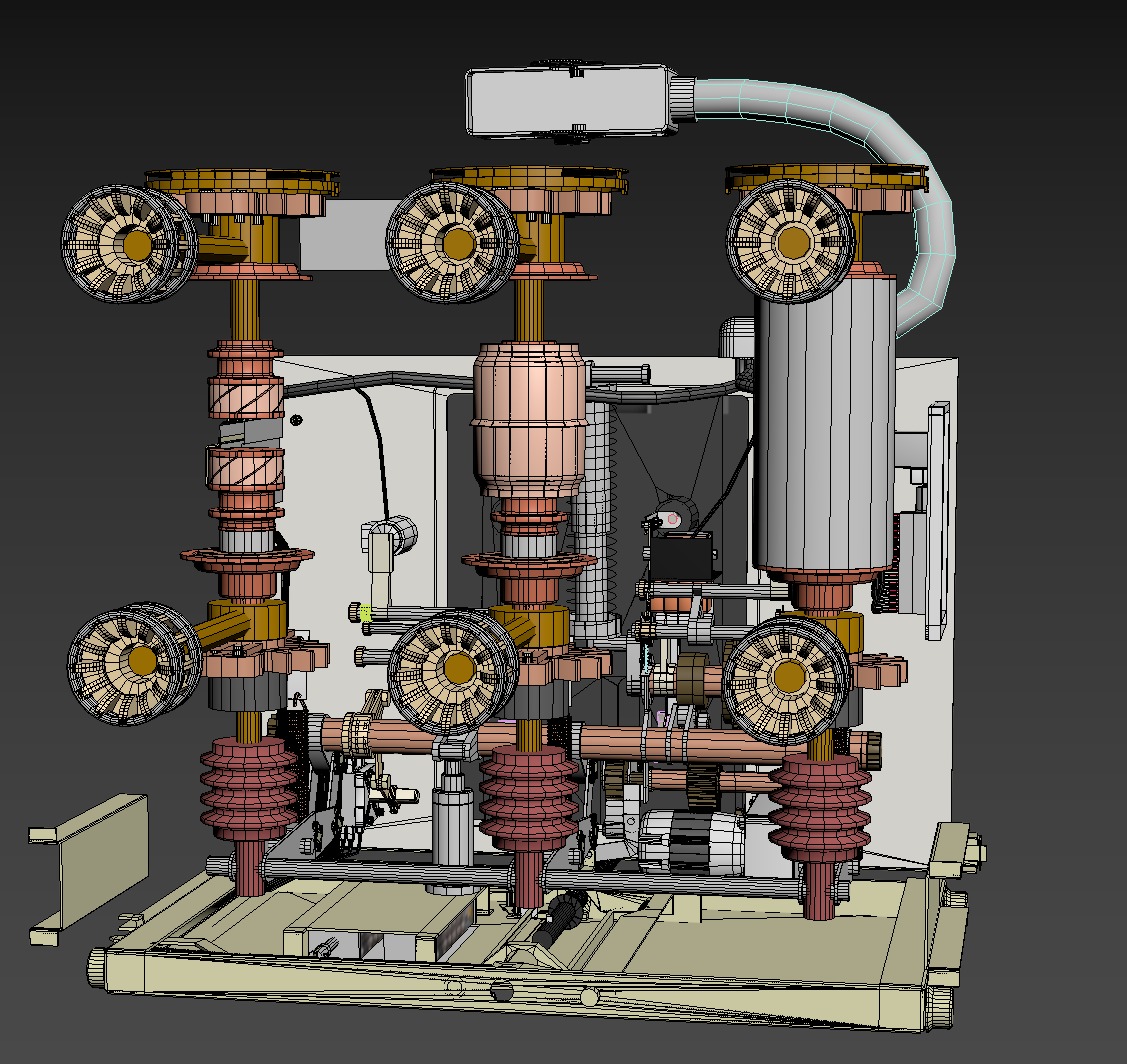 Ultra fine 10kV Switch gear Low-poly 3D model_4