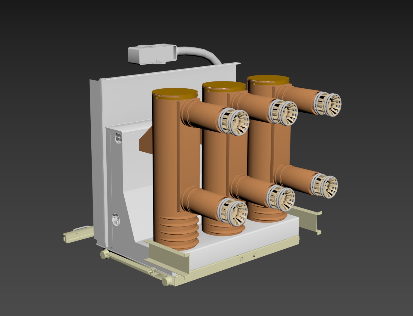 Ultra fine 10kV Switch gear Low-poly 3D model_1