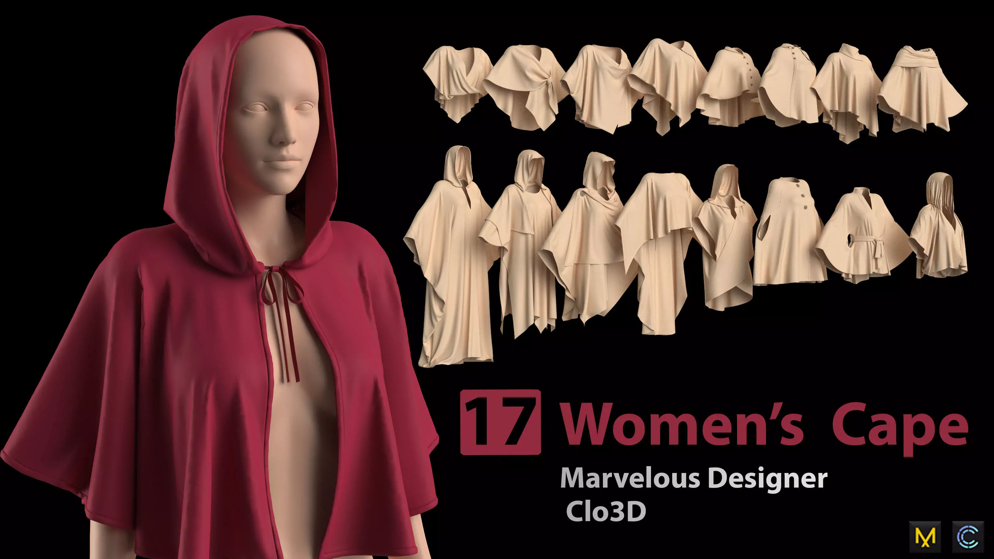 17 Womens Cape 3D model