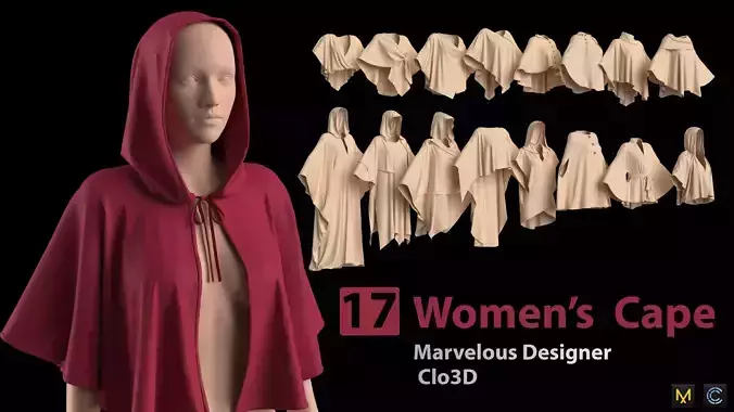 17 Womens Cape 3D model