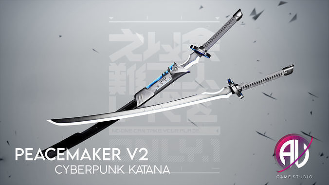 Cyberpunk Katana - Peacemaker V2 Low-poly 3D model