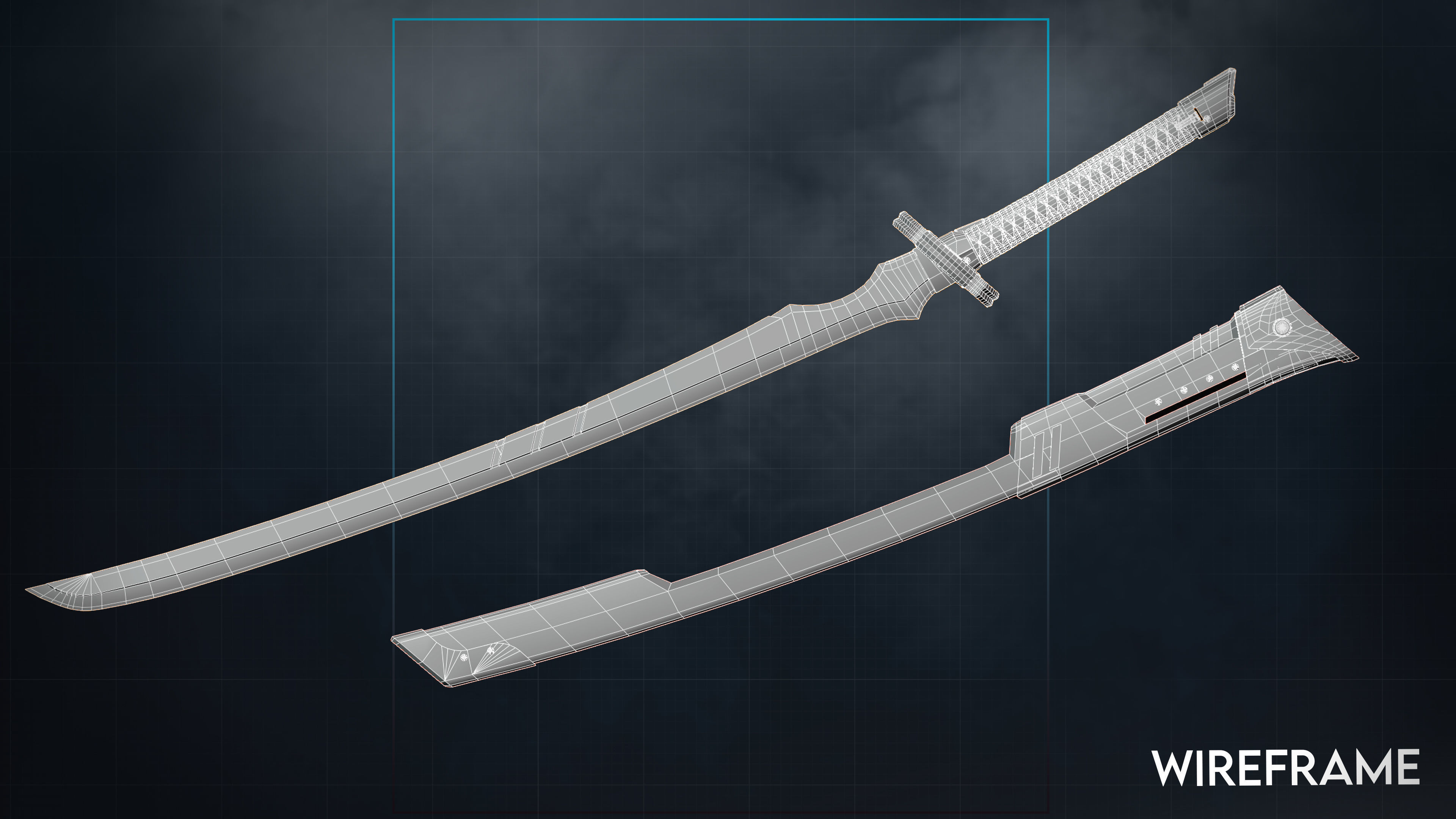 Cyberpunk Katana - Peacemaker V2 Low-poly 3D model_1