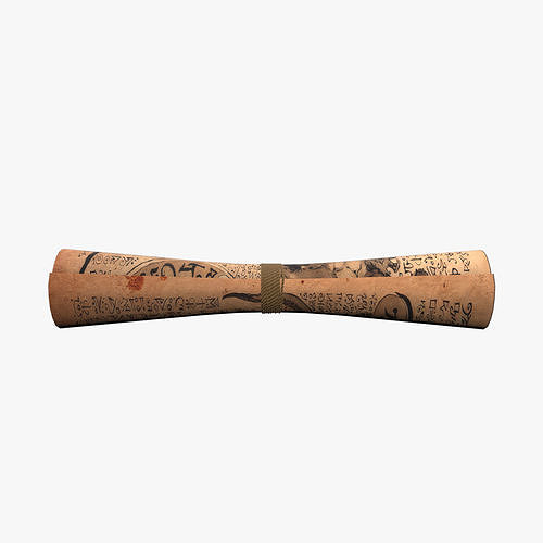 Medieval Paper Roll Low-poly 3D model