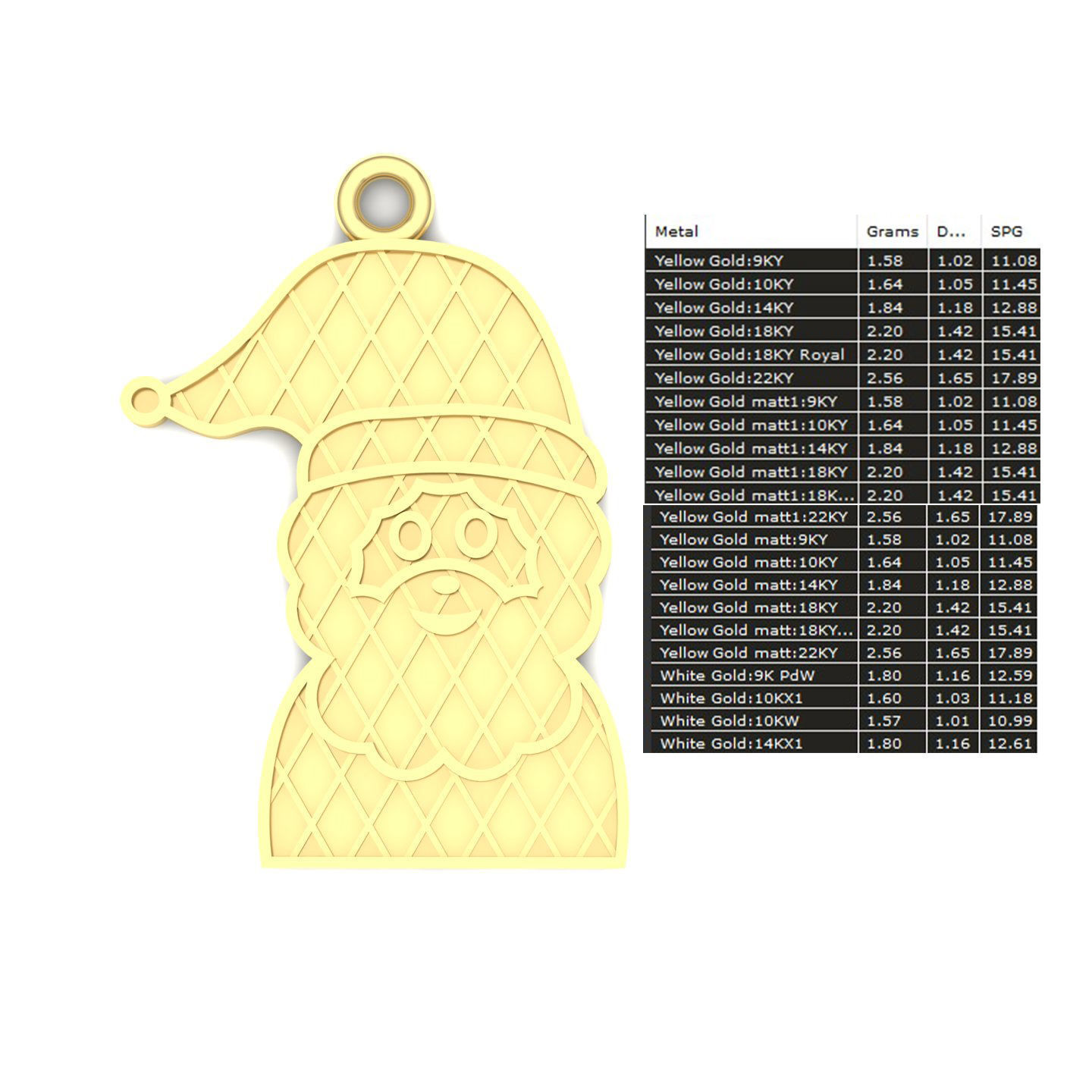 Santa Claus pendant 02 3D print model_8