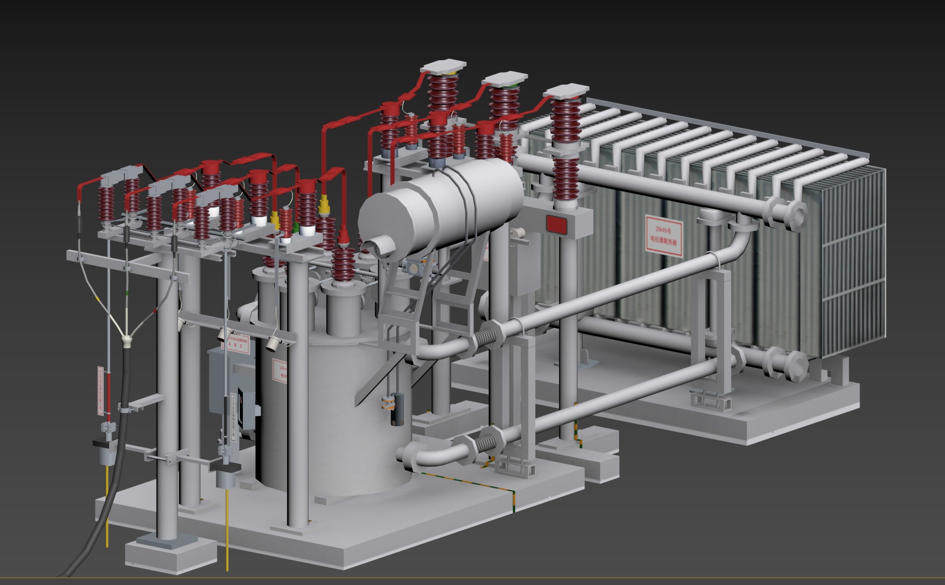 20kV Reactor  Low-poly 3D model_3