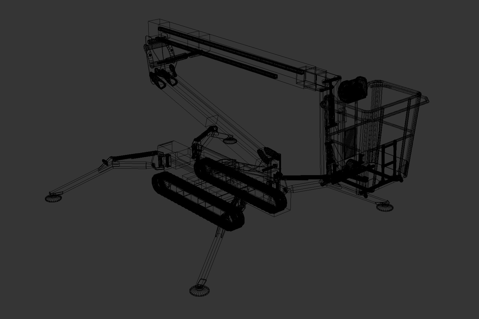 SCI FI Boom lift with Simple Animated Low-poly 3D model_1