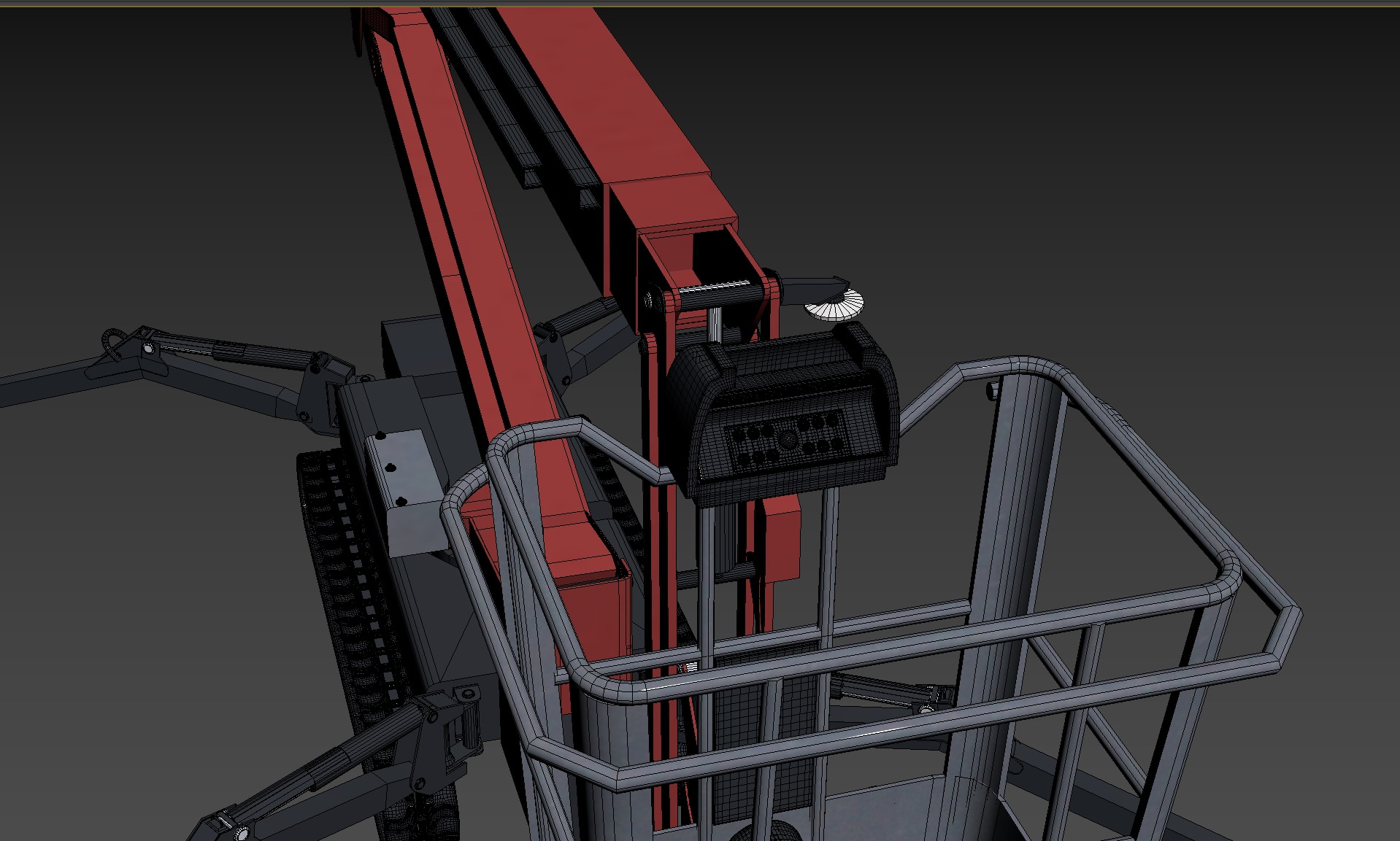 SCI FI Boom lift with Simple Animated Low-poly 3D model_4