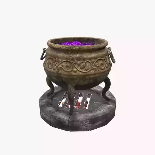Medieval Witch Cauldron V01 Low-poly 3D model