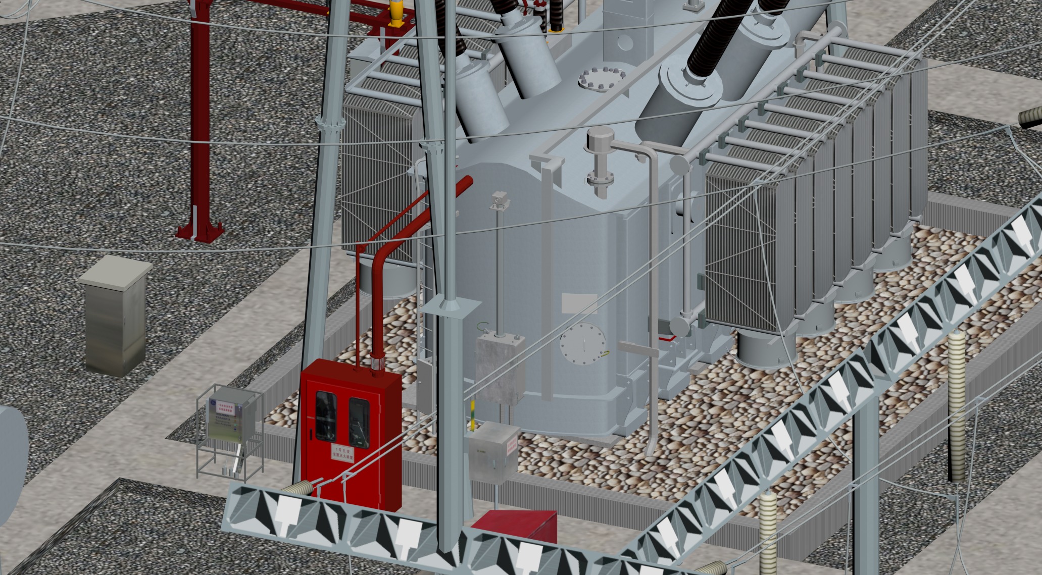 SCI FI Model 220kV Substation- Super Detailed Low-poly 3D model_10