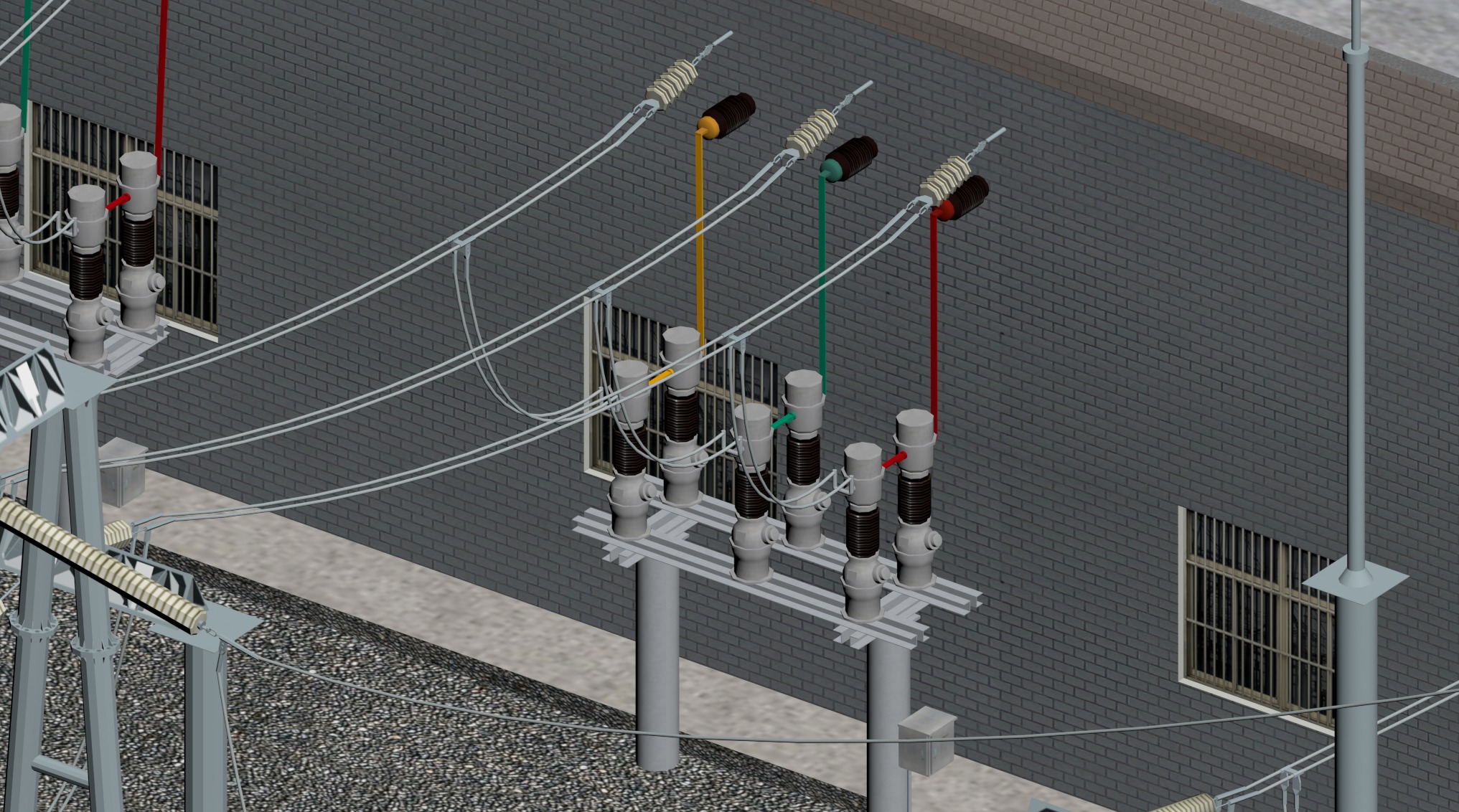 SCI FI Model 220kV Substation- Super Detailed Low-poly 3D model_7
