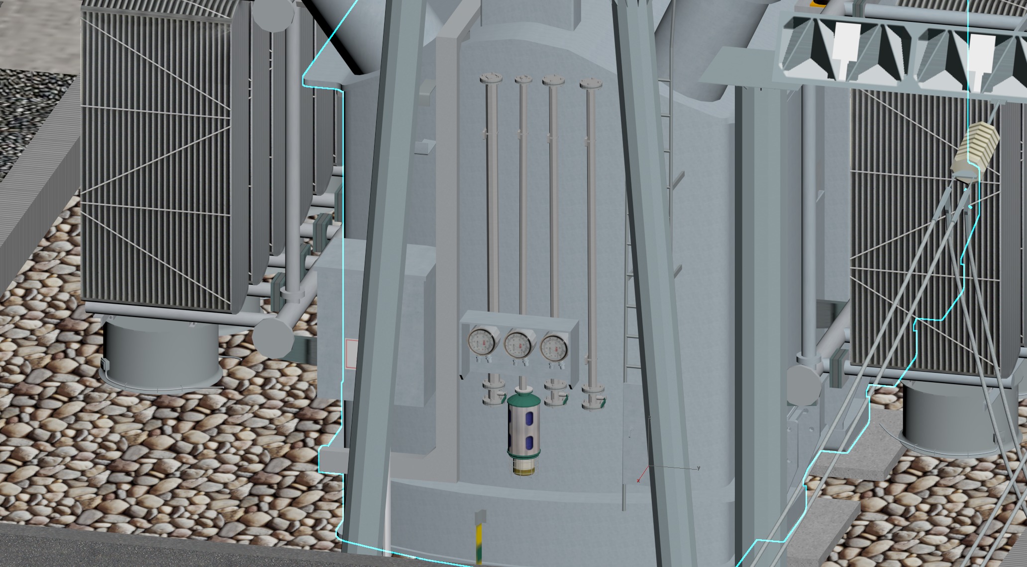 SCI FI Model 220kV Substation- Super Detailed Low-poly 3D model_11