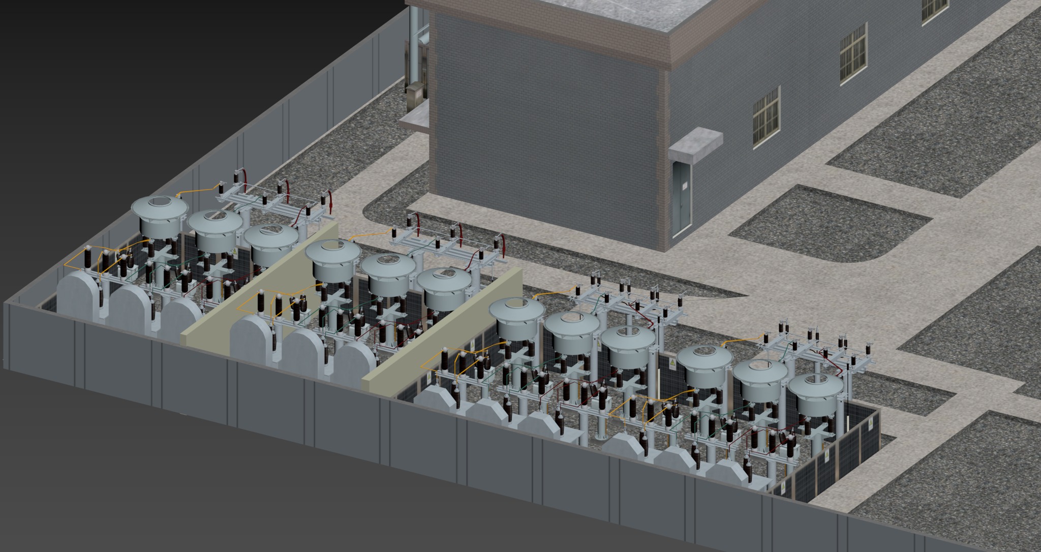 SCI FI Model 220kV Substation- Super Detailed Low-poly 3D model_2