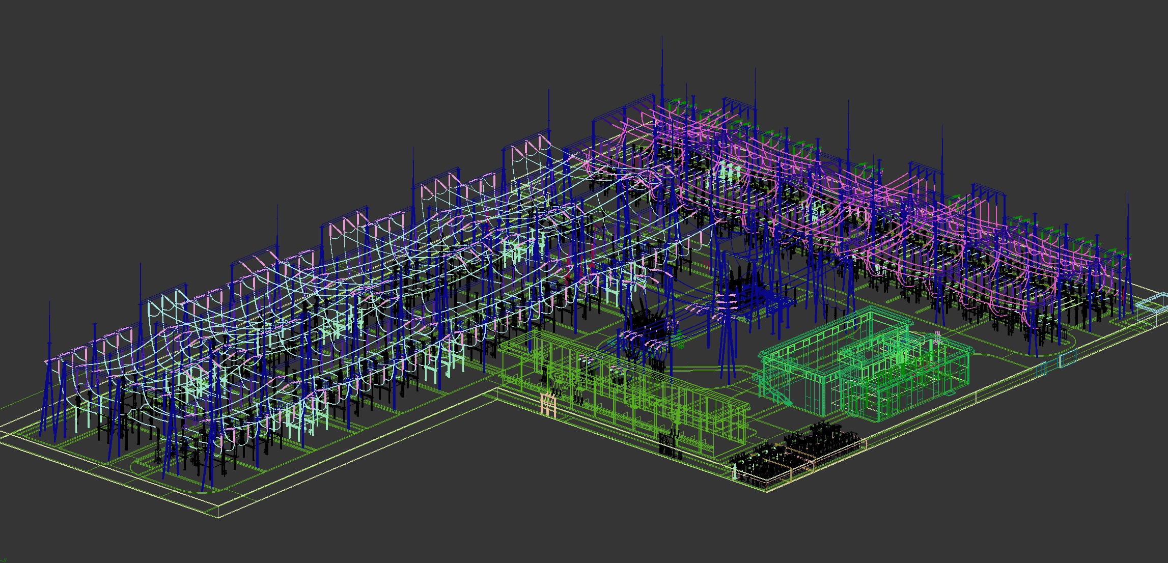 SCI FI Model 220kV Substation- Super Detailed Low-poly 3D model_1