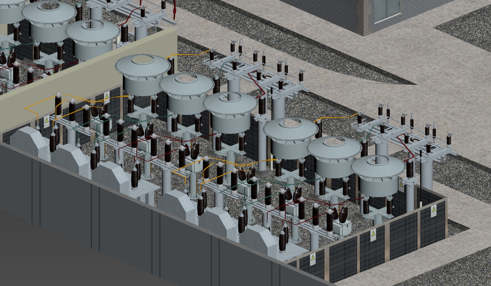 SCI FI Model 220kV Substation- Super Detailed Low-poly 3D model_8