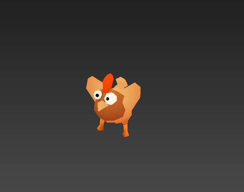   Cartoon chicken with bones Low-poly 3D model_4