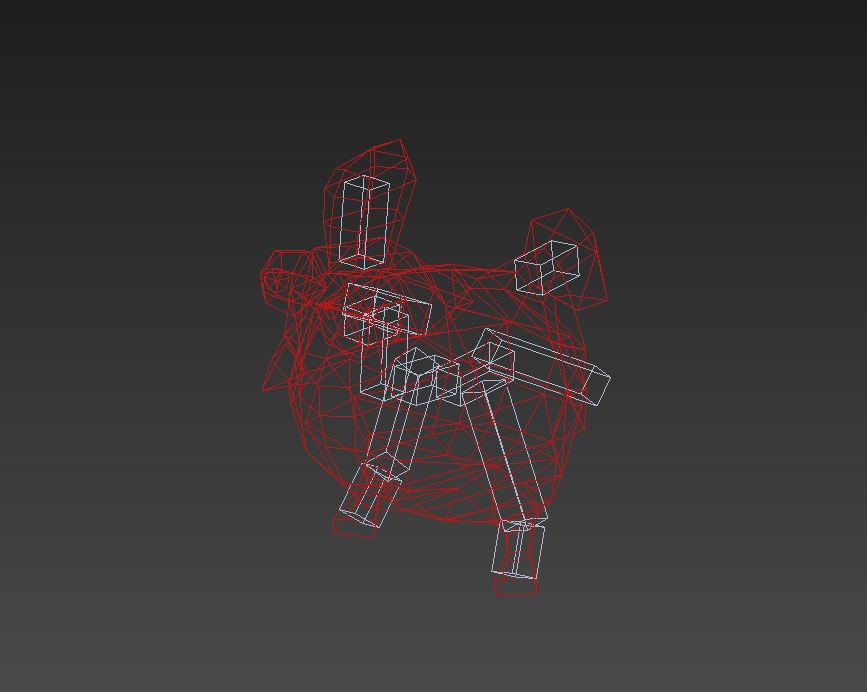   Cartoon chicken with bones Low-poly 3D model_3