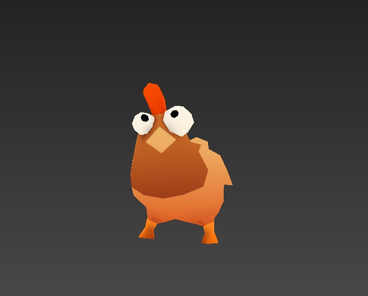   Cartoon chicken with bones Low-poly 3D model_2