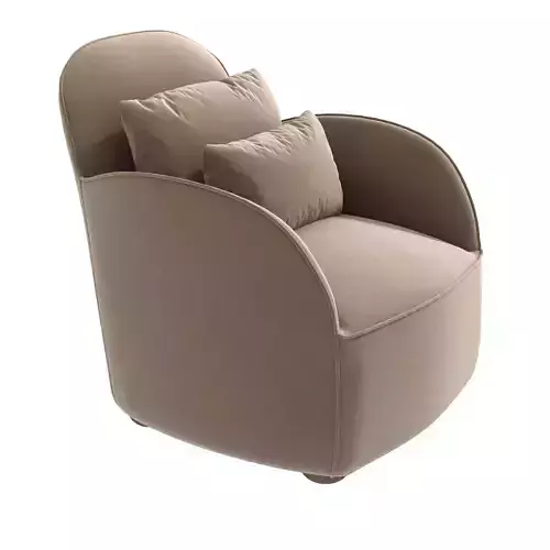 Custom made beige velvet armchair