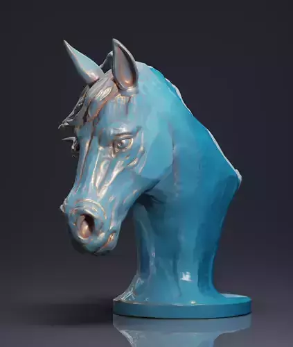 Horse bust sculpture
