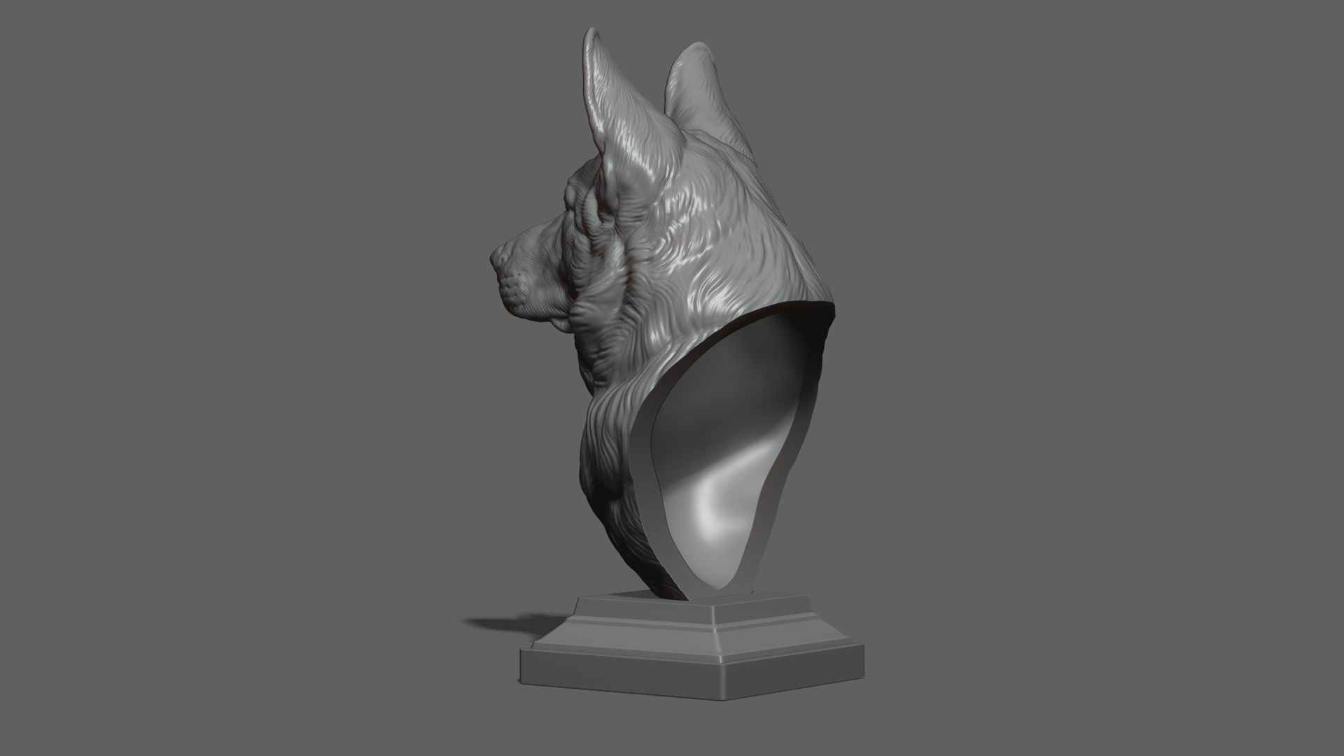 German shepherd bust 3D print model_20
